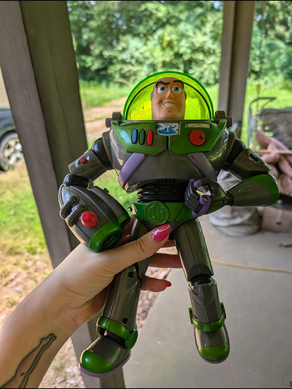 Disney Buzz Lightyear Poseable Action Figure — Green, Gray, Purple Accents